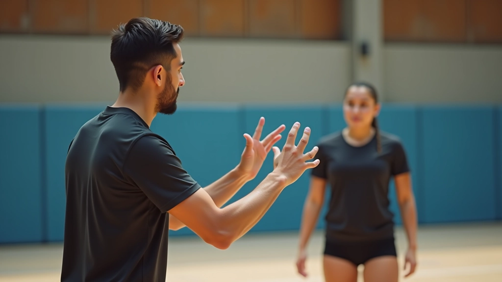 مدرب يعطي تعليمات لاعب ليبيرو أثناء التدريب على تحسين الدفاع